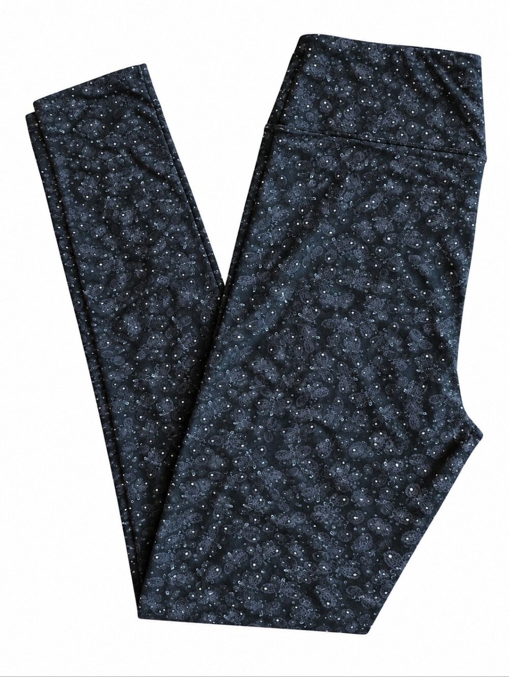 LuLaRoe Buttery Soft Black Gray Butterfly Leggings Tall & Curvy TC